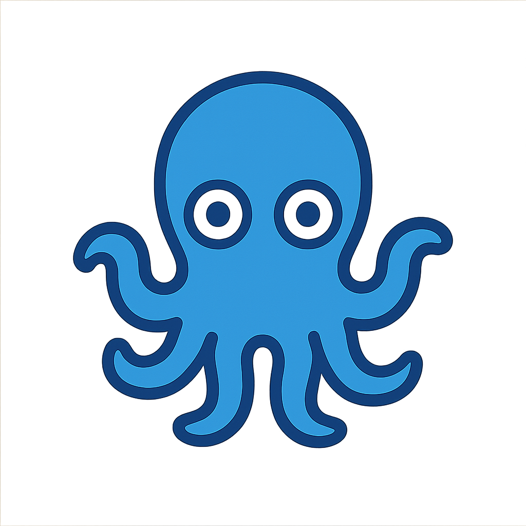 Octopus inflatable hire - blue